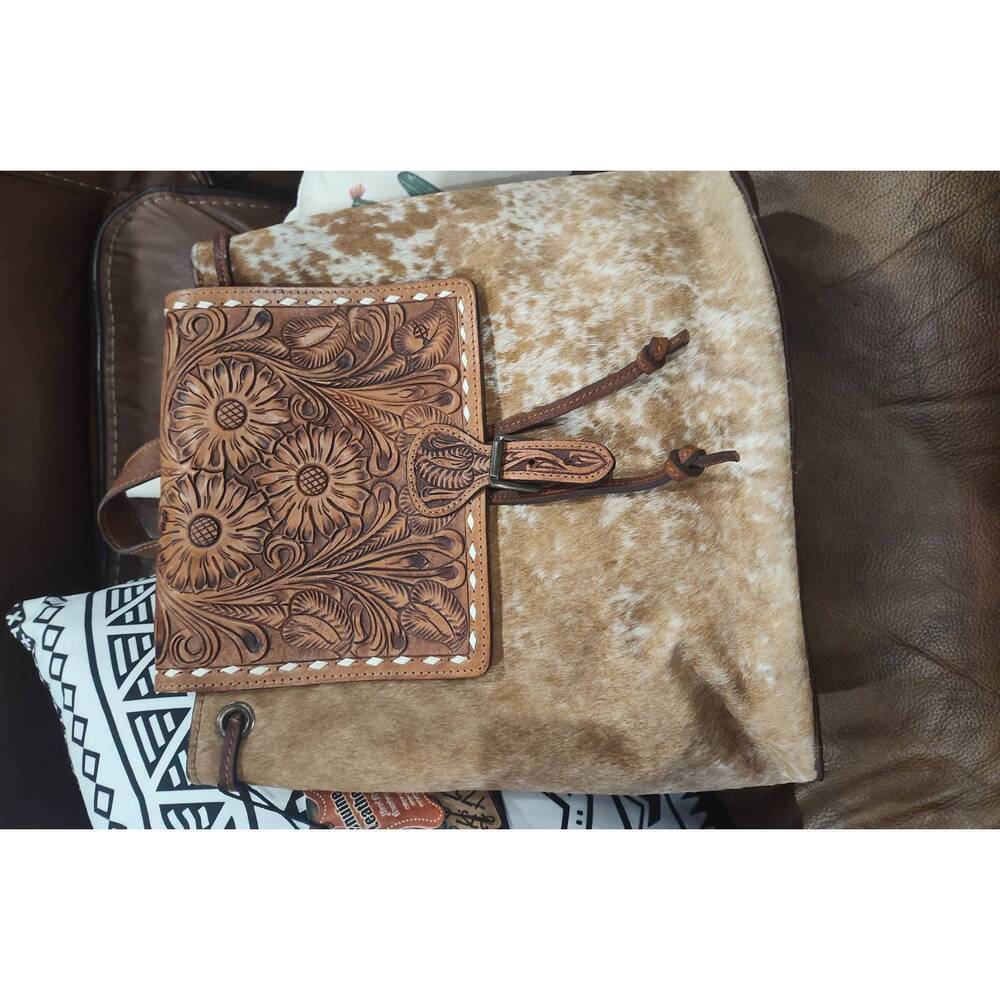 NEW AMERICAN DARLING cowhide leather backpack in tan
